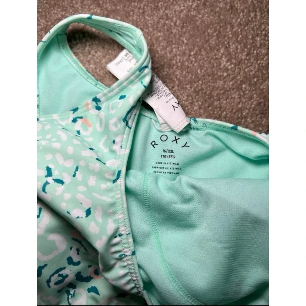 Roxy Girls Two‎ Piece Blue Swim Suit Tankini Size 16